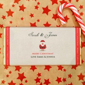 Cute Santa Design Personalised Chocolate Bar