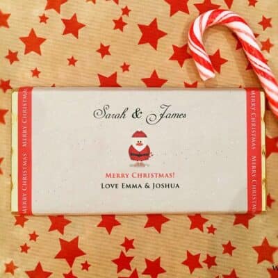 Cute Santa Design Personalised Chocolate Bar