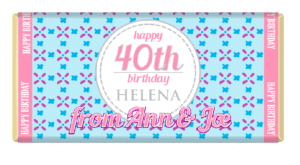 Happy 40th Birthday Personalised Chocolate Bar