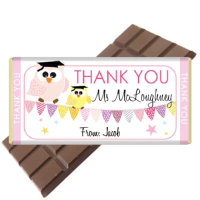 1 Teacher-Owl-Pink-Chocolate Bar