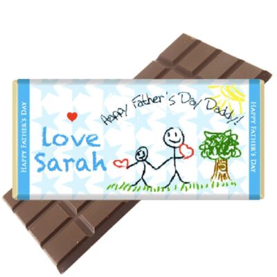 Child's Drawing Fathers Day Chocolate Bar Personalised