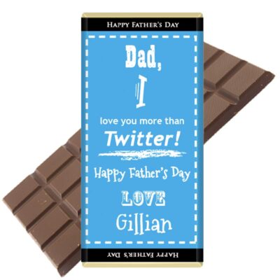 Dad I love you more than Twitter Personalised Chocolate Bar