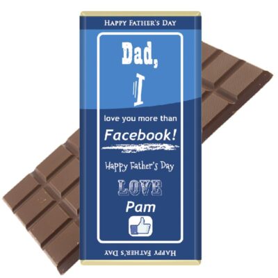Dad I love you more than Facebook Personalised Chocolate Bar