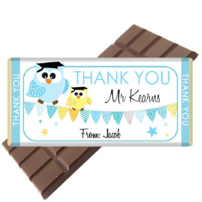 2 Teacher-Bar-Owl-Blue-Chocolate Bar