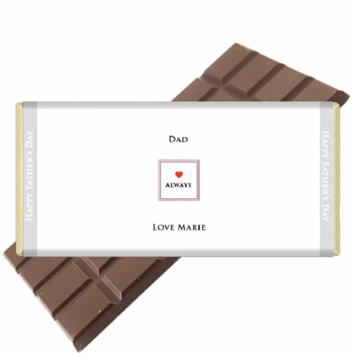 Love always personalised fathers day chocolate bar