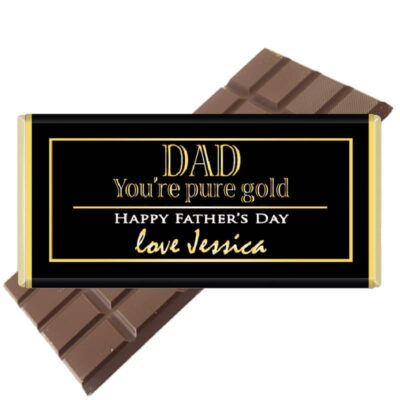 Dad, you're pure gold Fathers Day Chocolate Bar