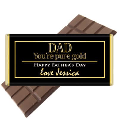 Dad, you're pure gold Fathers Day Chocolate Bar