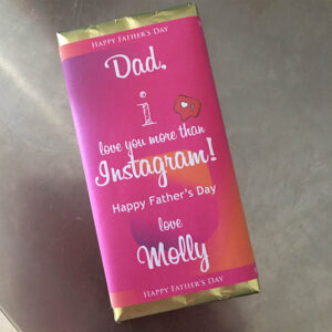 I love you more than insta personalised chocolate bar