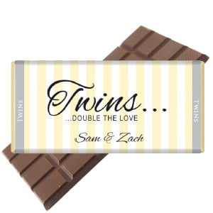 Twins Personalised Chocolate Bar - (Blue, Pink or Lemon)