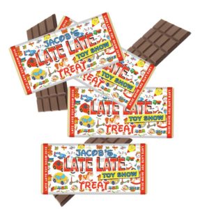 late late toy show personalised chocolate bar