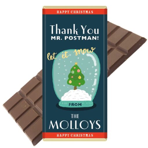 Personalised postman chocolate bar christmas gift