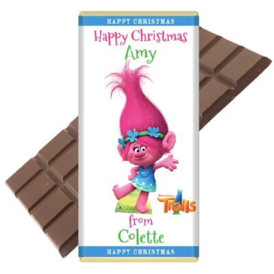 trolls-polly-personalised chocolate bar