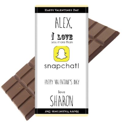 i love you more than snapchat chocolate bar