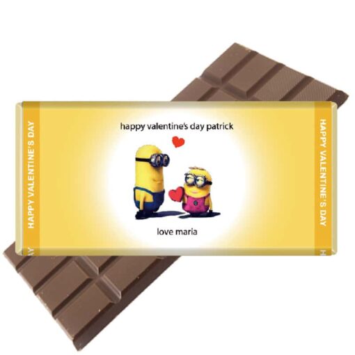 Minions-Valentine personalised chocolate