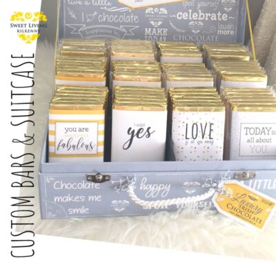 custom chocolate bars and display