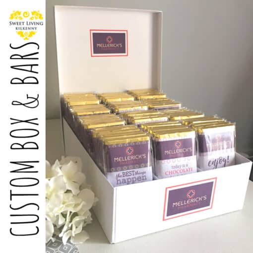 custom chocolate bars and display