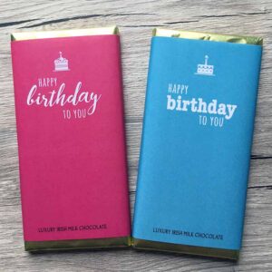 Happy Birthday pink blue non personalised chocolate Bar