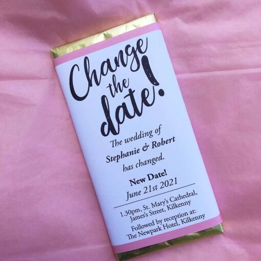 Change the date wedding chocolate bar