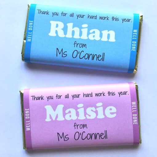 Single small personalised chocolate bar