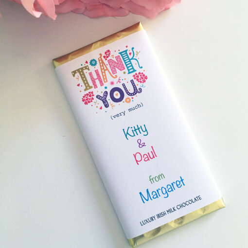 Thank You chocolate bar personalised