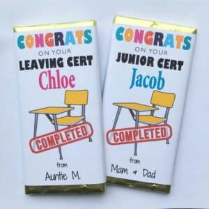 Leaving junior congratulations personalised chocolate bar