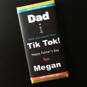 Tik Tok Fathers Day Personalised Chocolate Bar