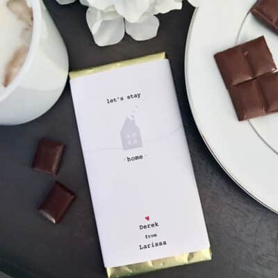 Let's Stay Home Personalised chocolate