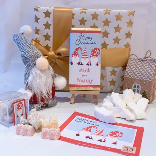 Personalised Red Gnome Chocolate Gift Box