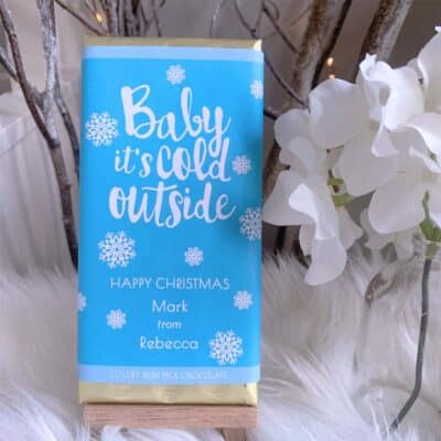 Baby it's cold outside Personalised Luxury Irish Chocolate Bar