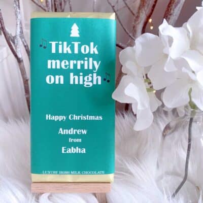 TikTok Merrily on high Personalised Luxury Irish Chocolate Bar