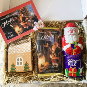 Personalised Santa Gift Box. Luxury Irish Chocolate Bar