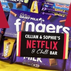 Netflix & Chill Chocolate Box with Personalised Luxury Irish Chocolate Bar