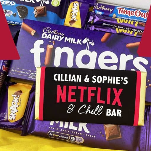 Netflix & Chill Chocolate Box with Personalised Luxury Irish Chocolate Bar